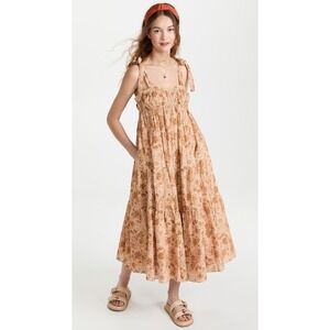 Ulla Johnson Cordelia Resort Dress Garden Girl Cottagecore Meadow Floral Midi 0‎